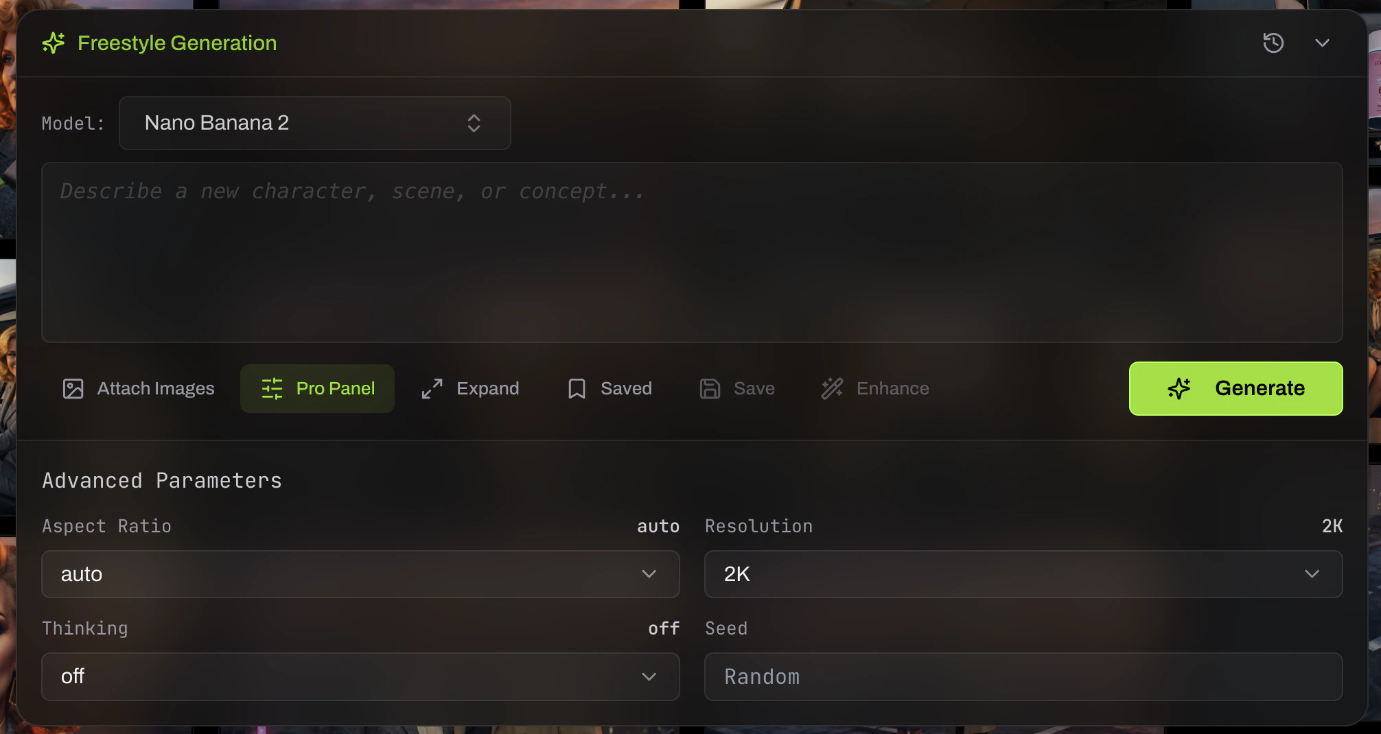 Command Bar expanded