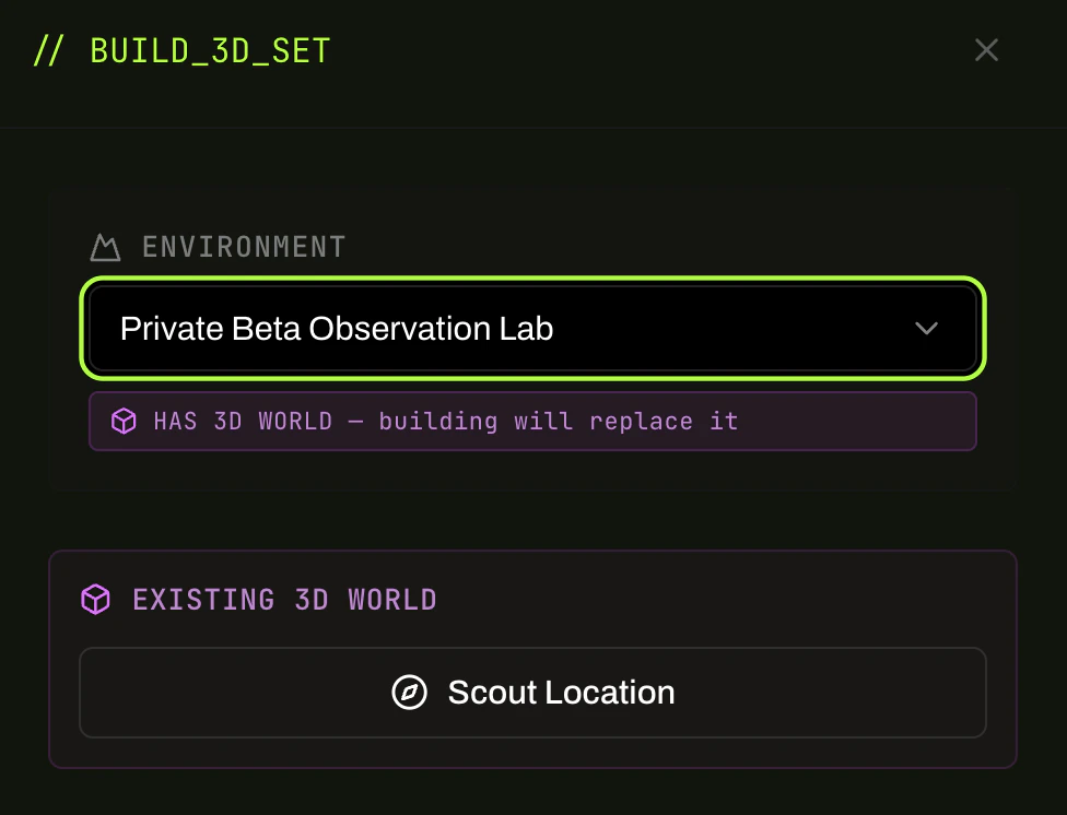 Build 3D Set workflow