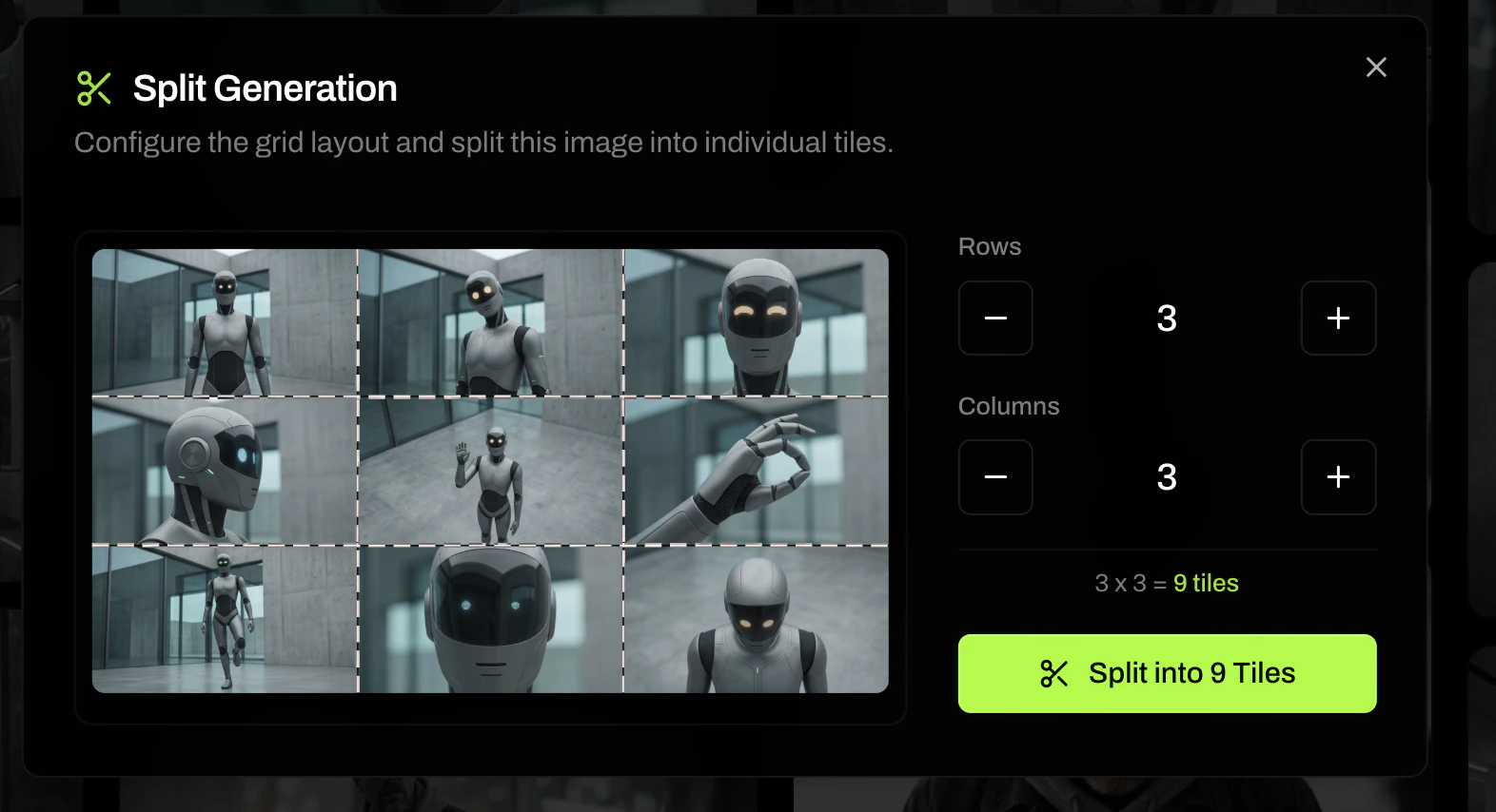 Grid Splitter workflow
