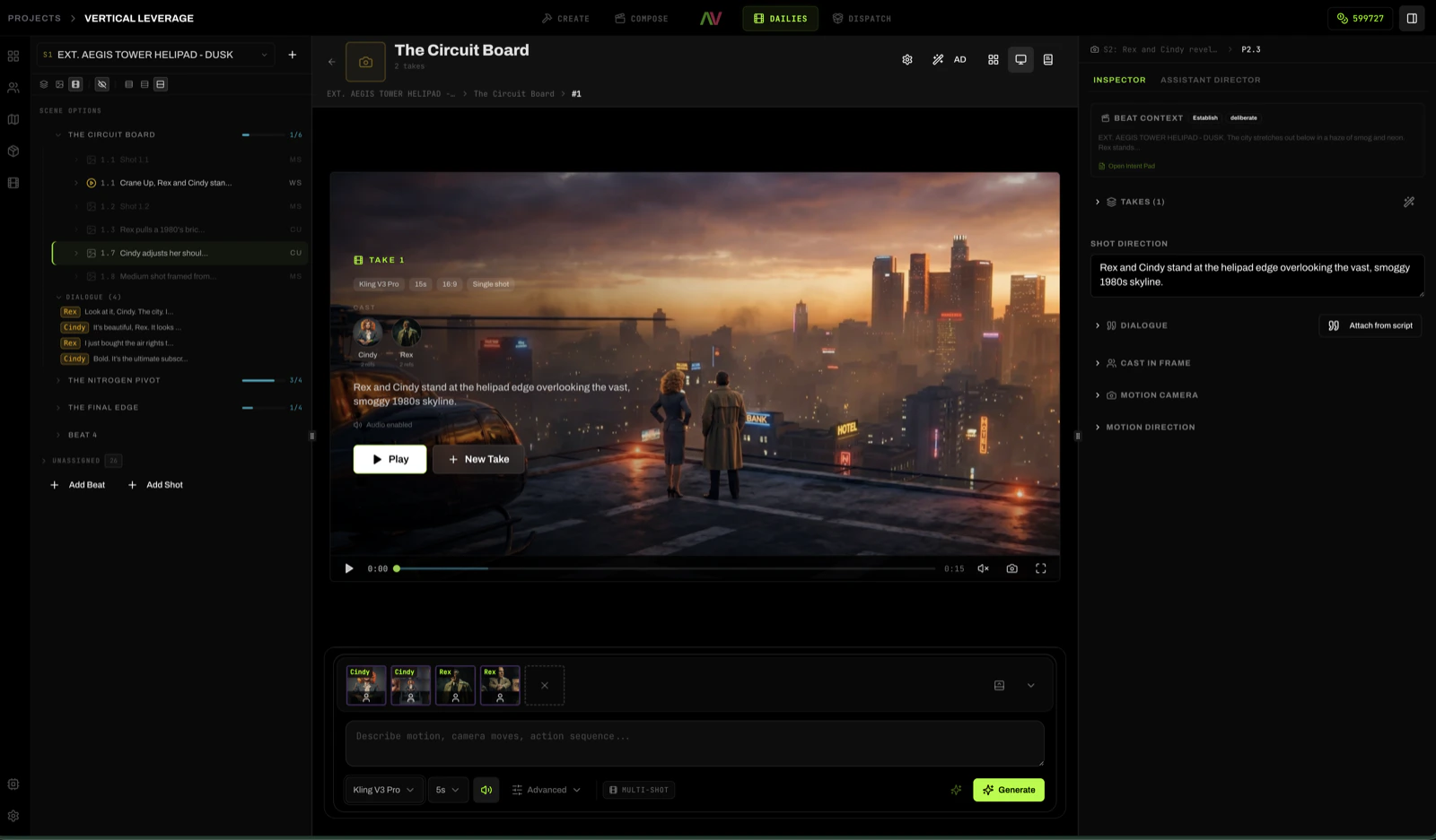 Dailies Mode — same production, motion output