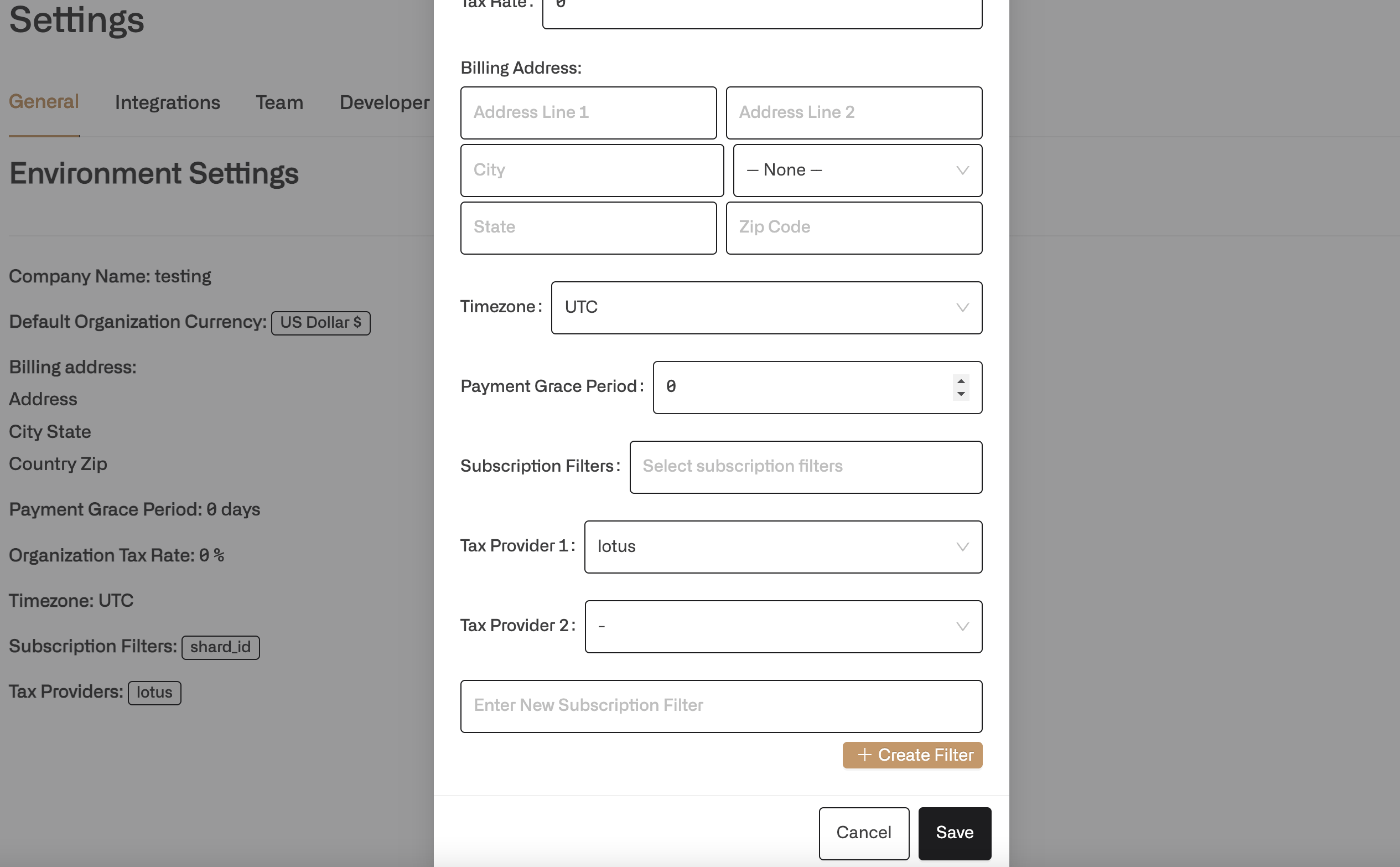 Tax Configuration