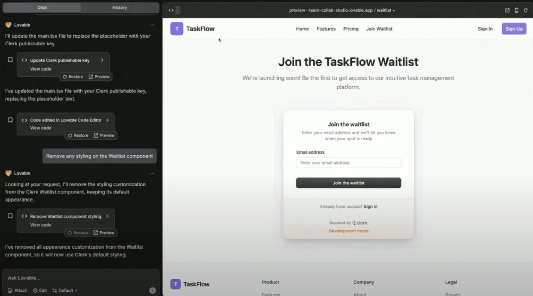 Waitlist Component Clerk Pn