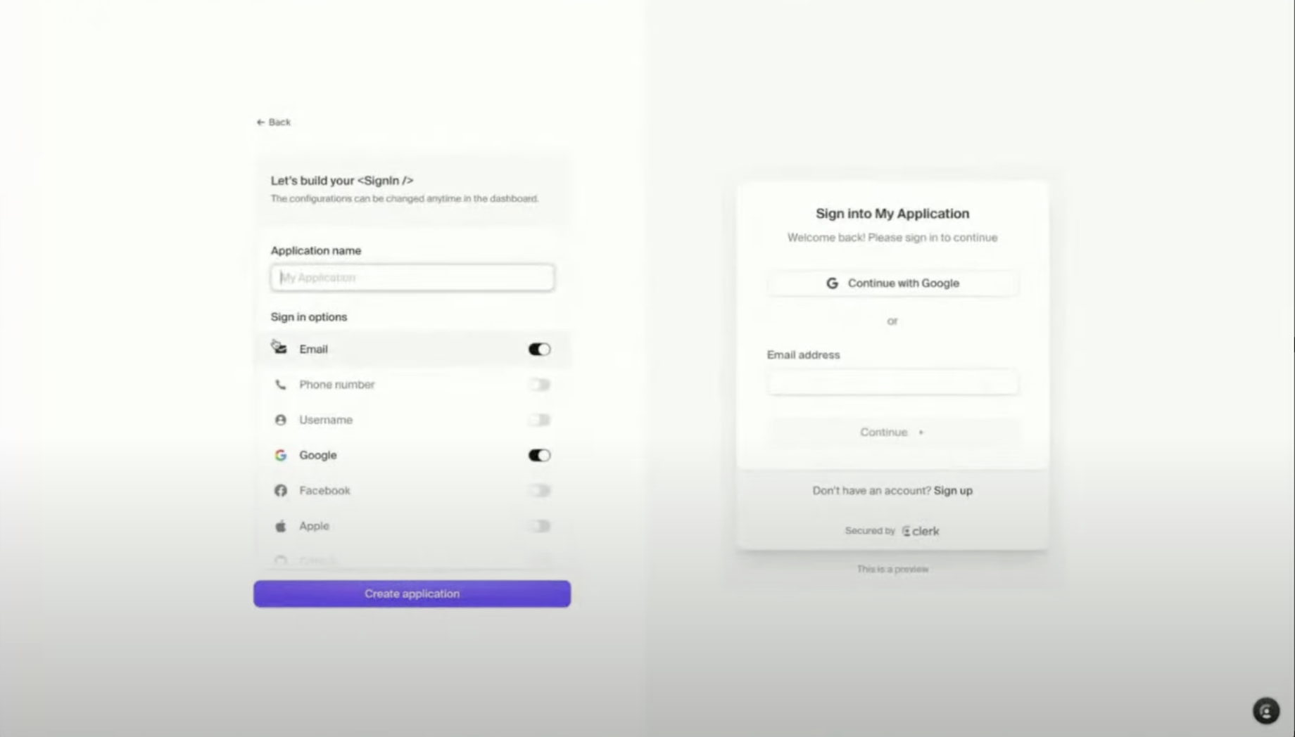 Create Clerk Application Pn