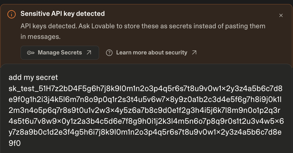 API key detection in action