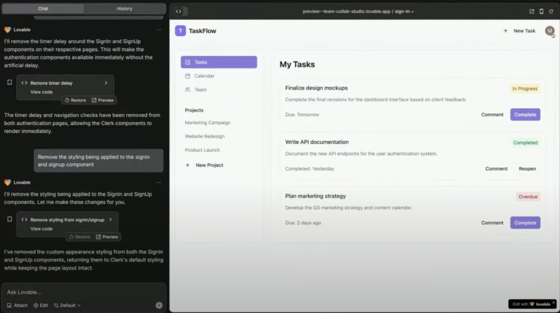 Asana Clone Lovable Pn