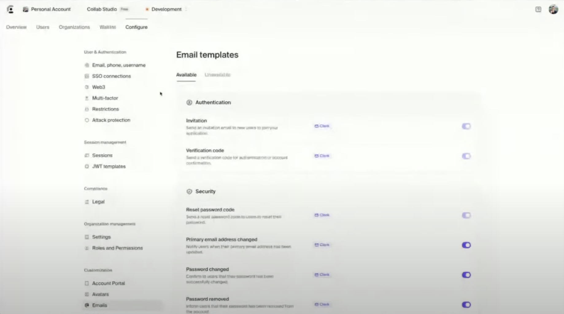 Clerk Email Templates Pn