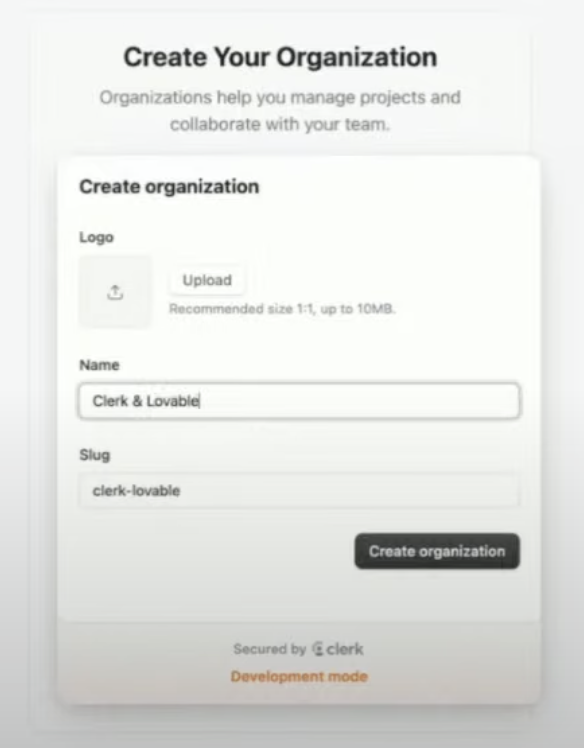 Clerk Organization Create Pn