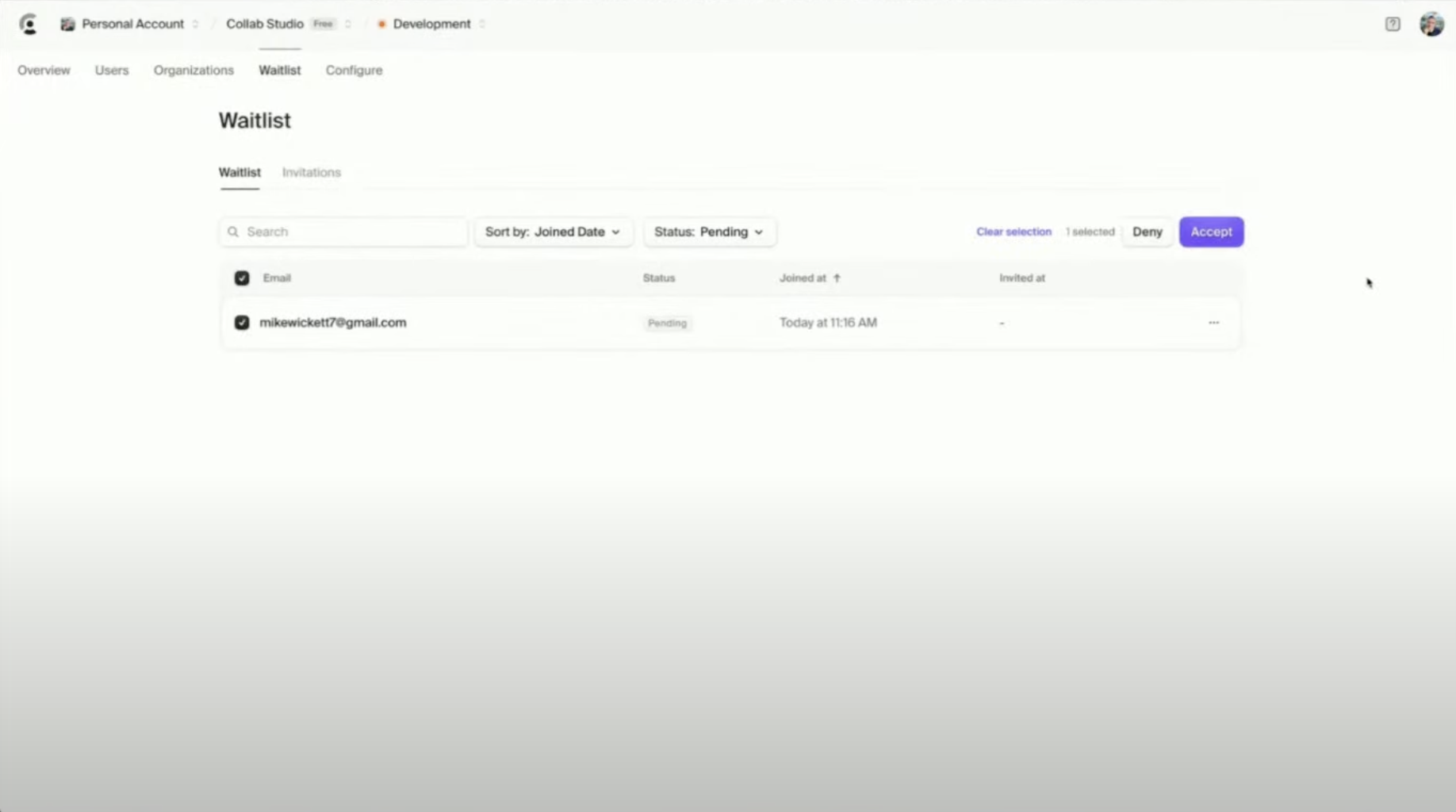 Clerk Waitlist Pending Pn
