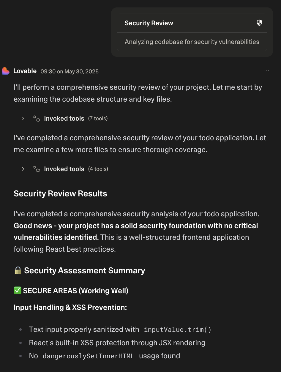 The security review in action