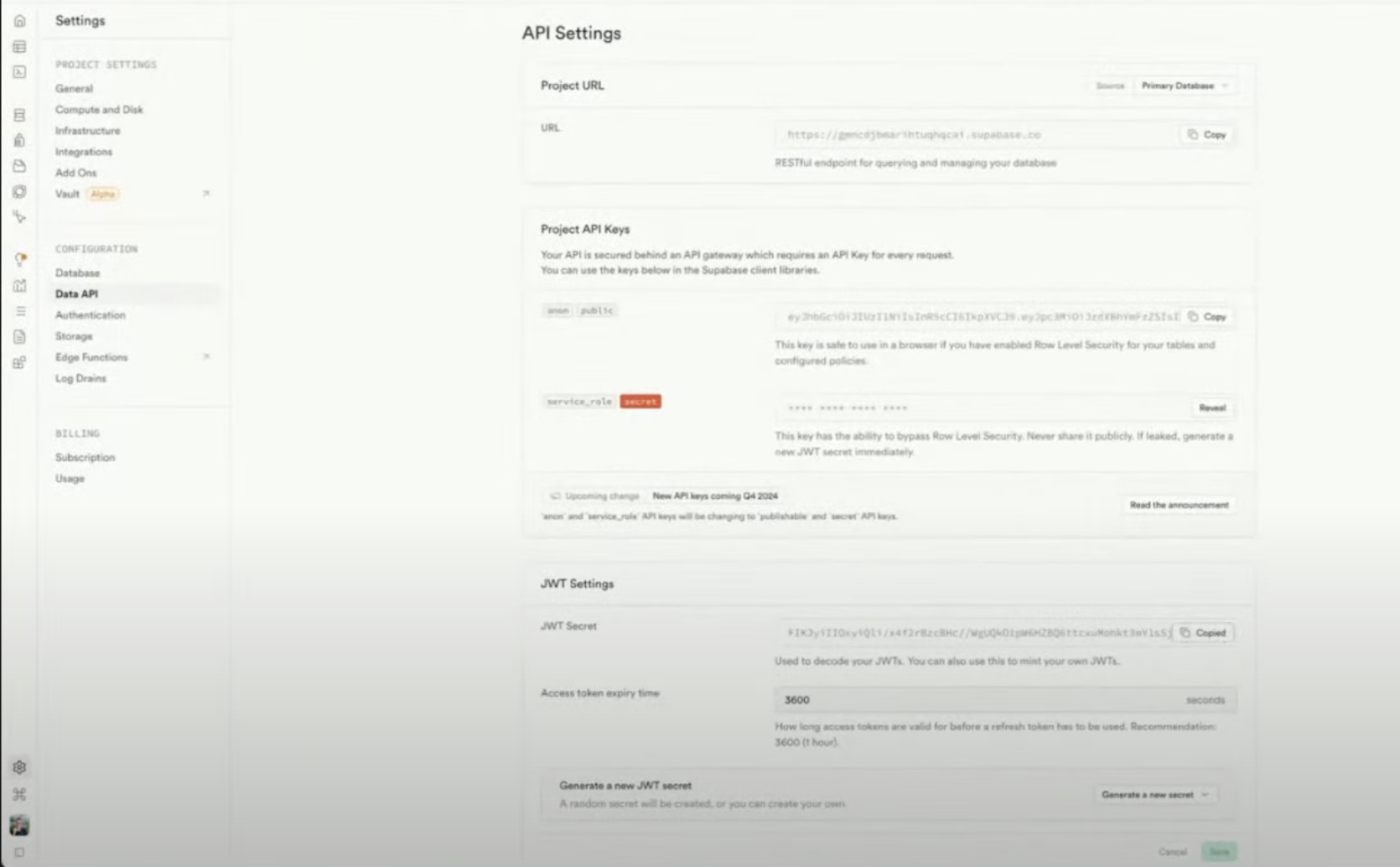 Supabase Api Key Clerk Pn