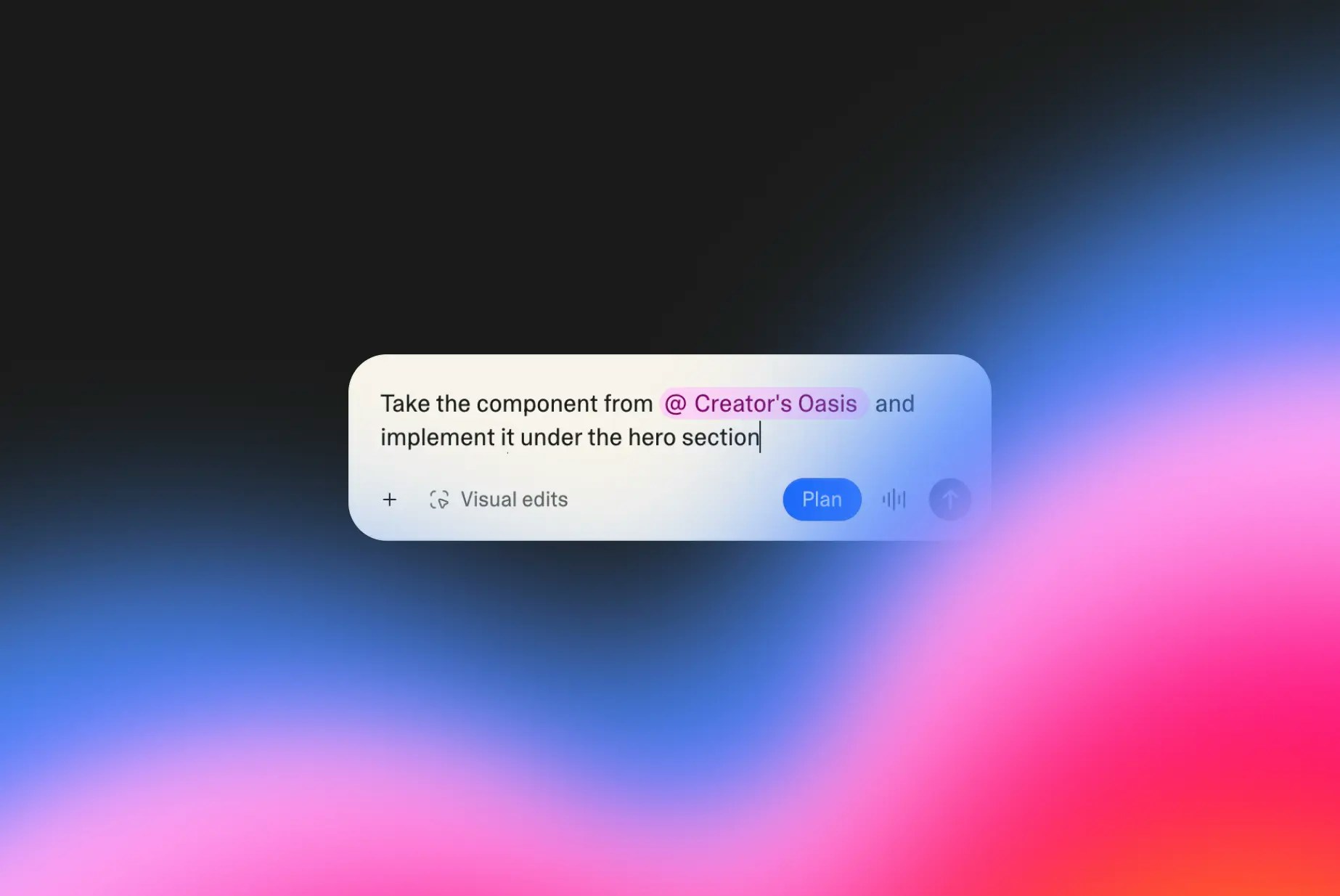 Example of referencing a project within the Lovable prompt box