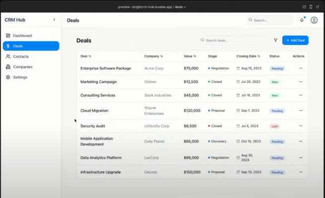 CRM with make