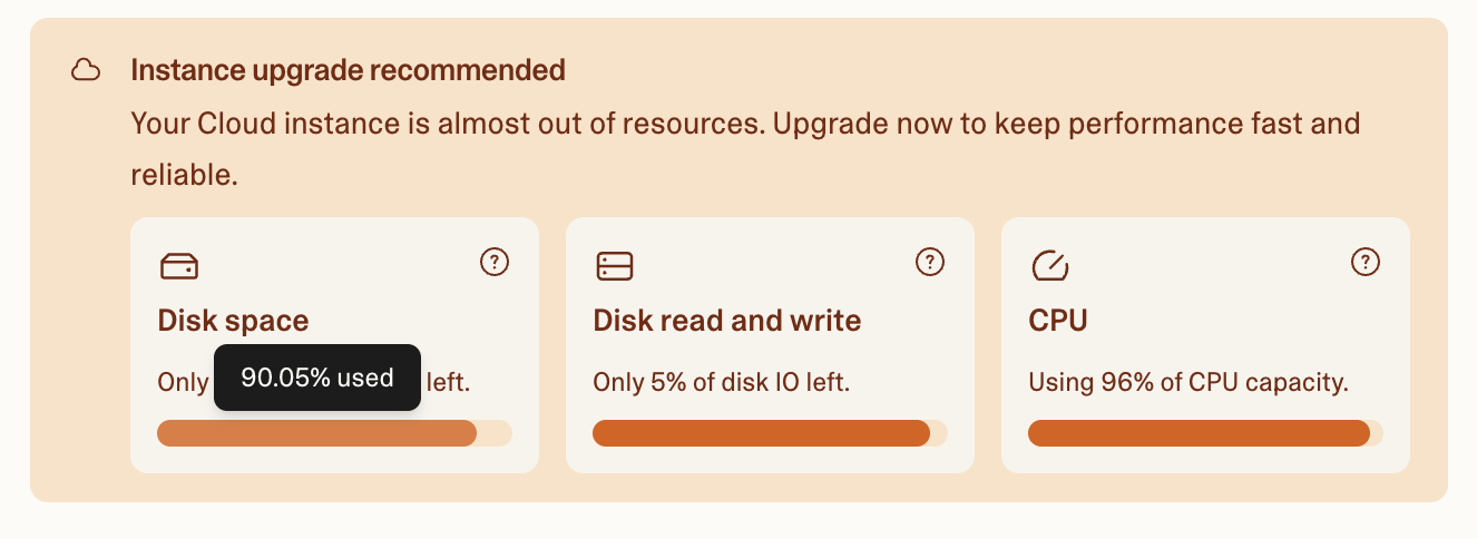 Cloud Instance Upgrade Alert