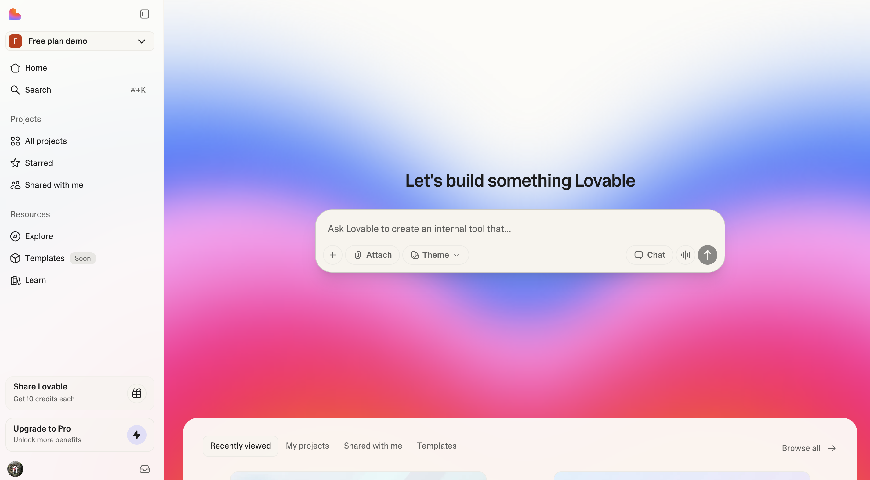 New Lovable Dashboard