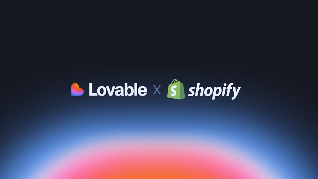 Lovable and Shopify integration showing a storefront builder with product management