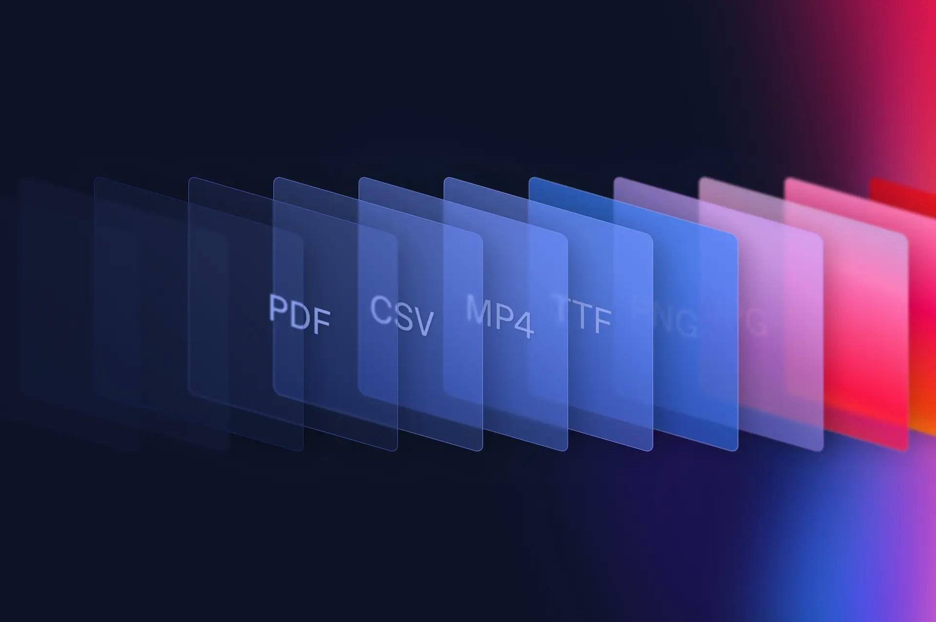 Illustration showing file types like spreadsheets, resumes, and slide decks being transformed into apps