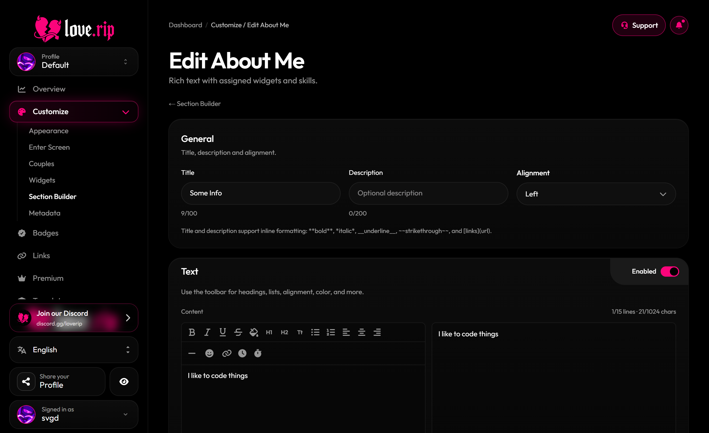 Www Love Rip Dashboard Profile Section Builder F69ac1fe 5a6c 45f4 8fcb Aa04a404db90