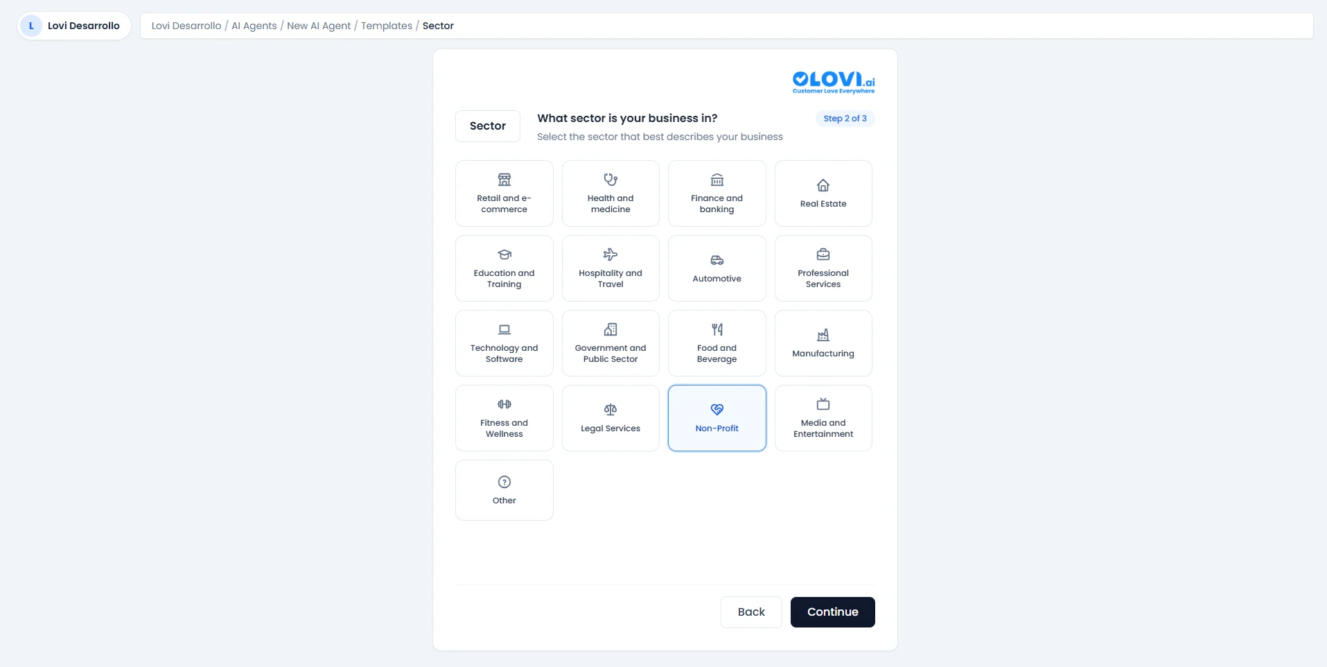 Templates — Sector Selection