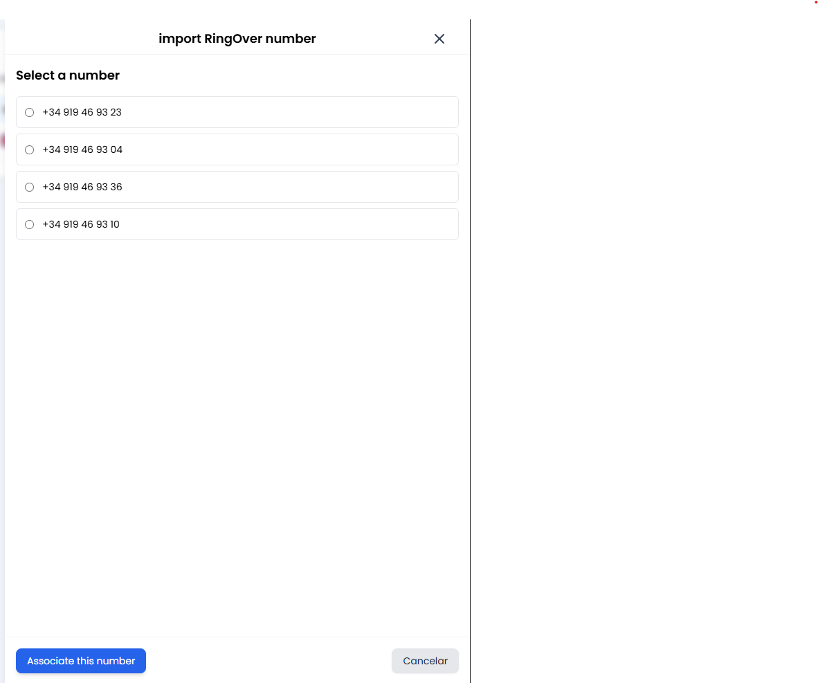 Ringover Import Sidebar