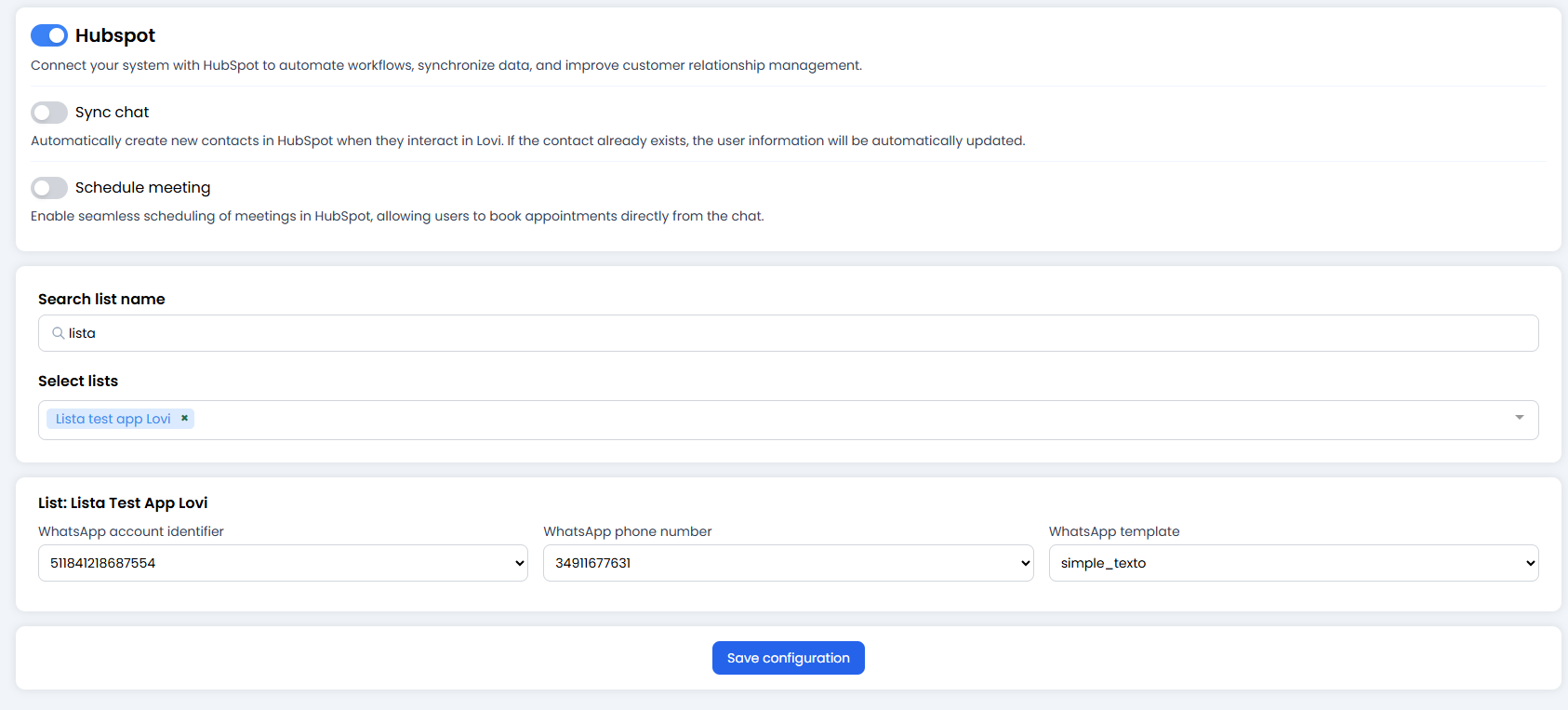 HubSpot Configuration