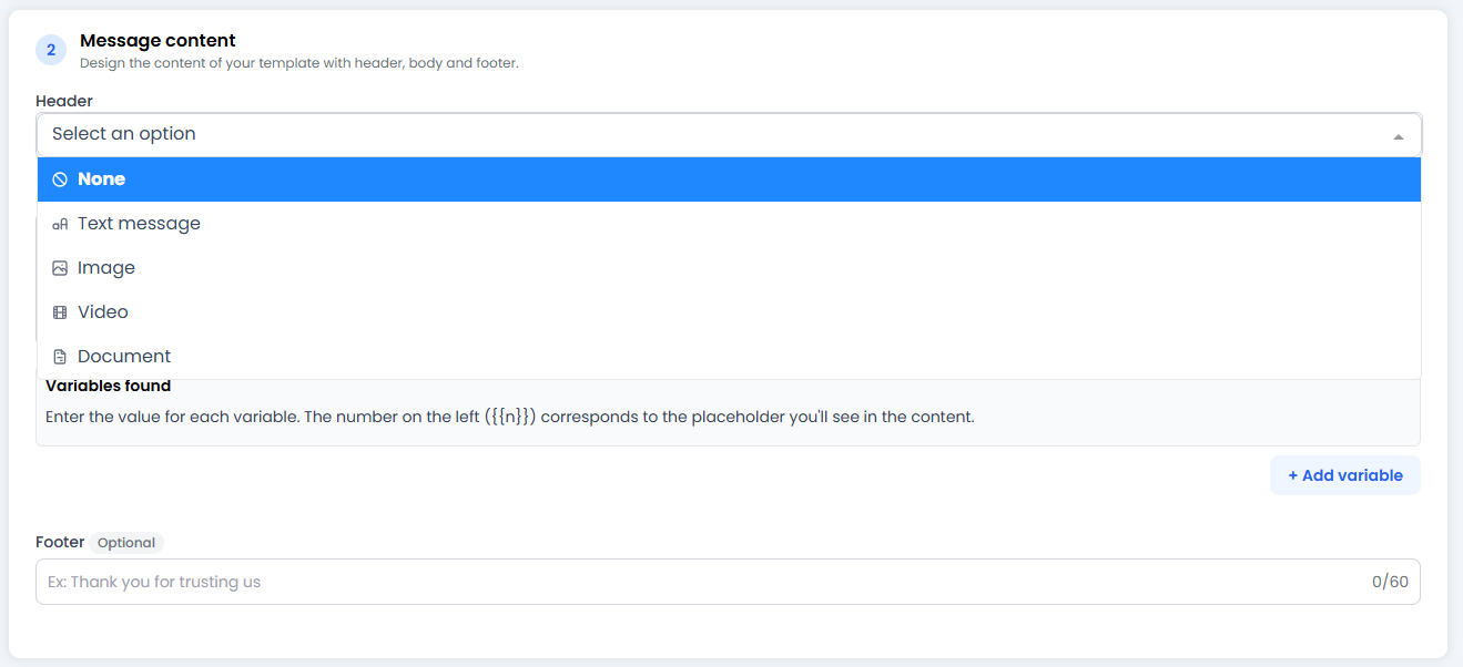 Message Content Editor