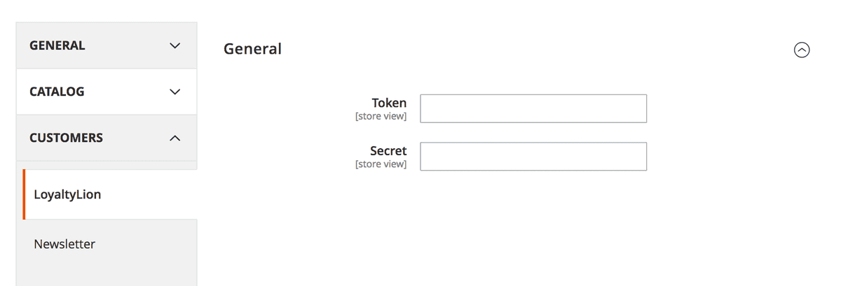 Enter token and secret