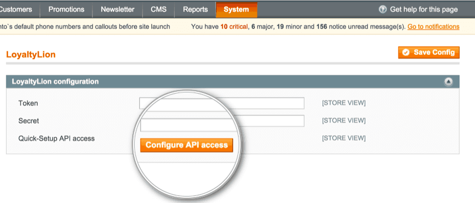 API configuration