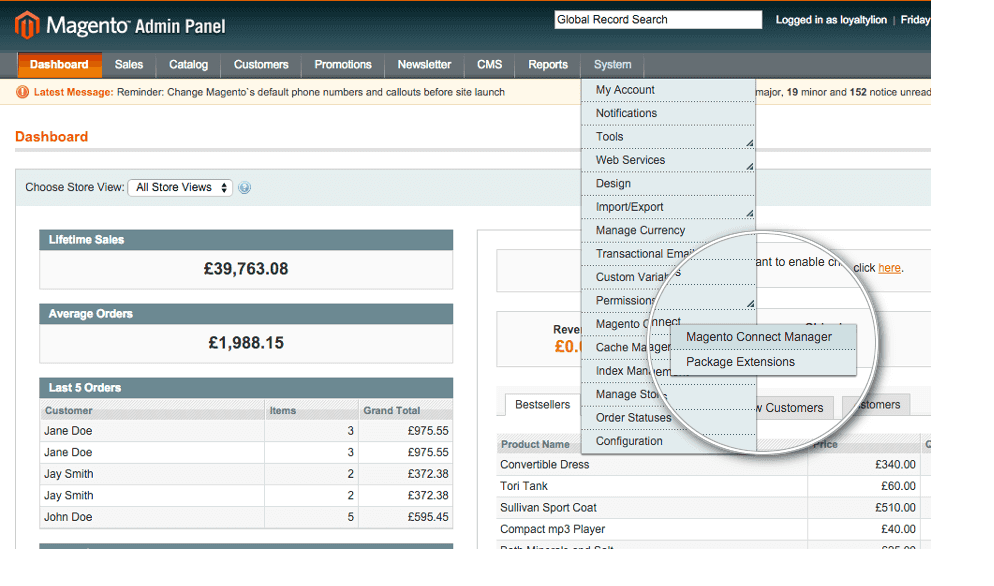 Magento Connect Manager