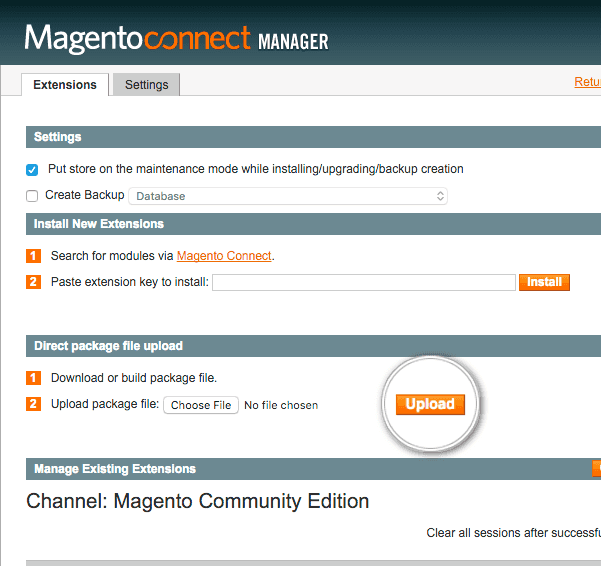 Upload package