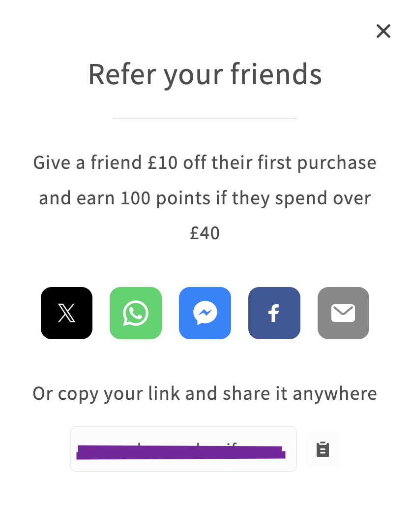 referral modal