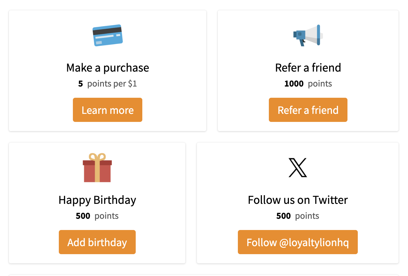 Rules list - customer view