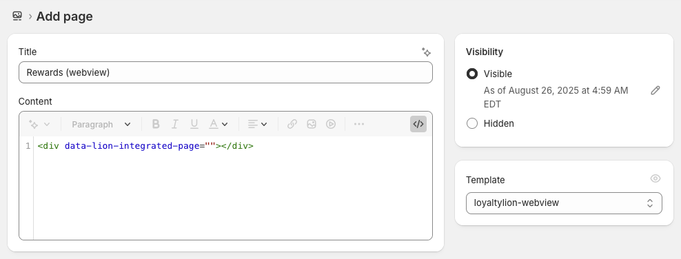 Webview page