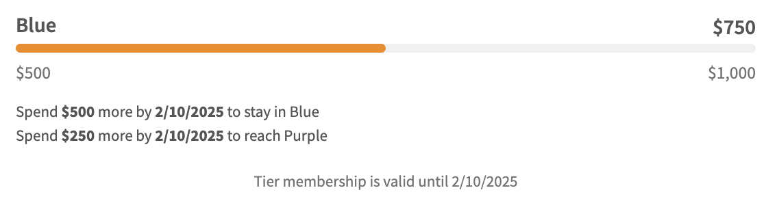 Tier progress - single tier