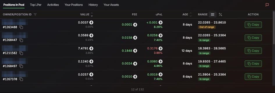 Robinhood Chain 池子里的仓位