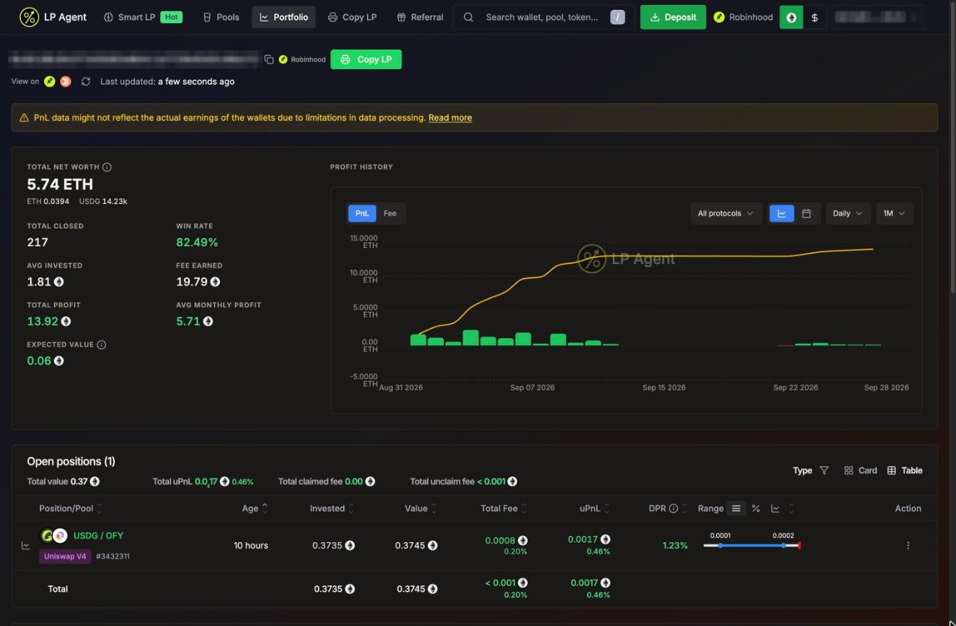 Portfolio on Robinhood Chain