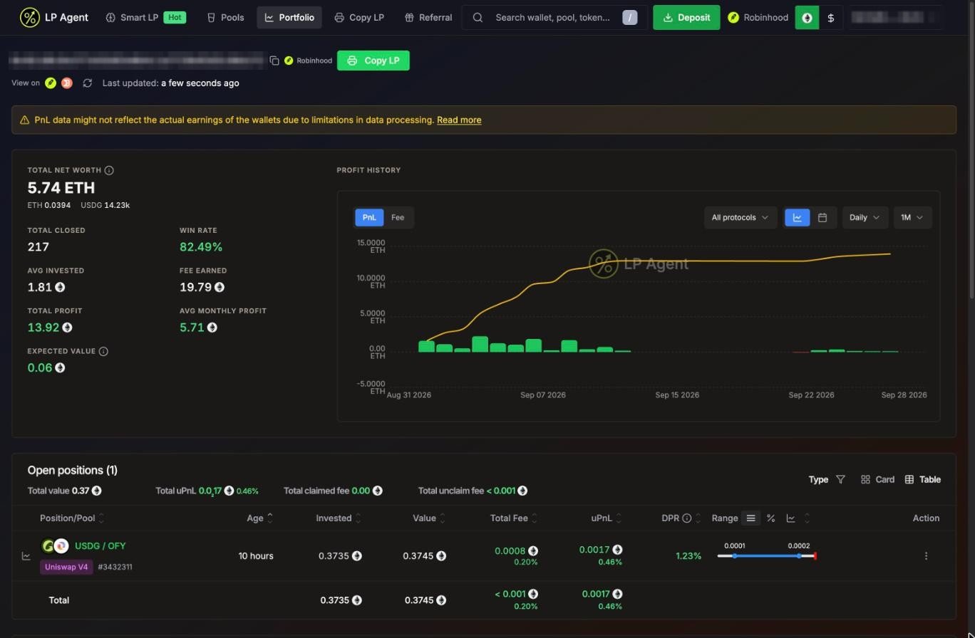 Portfolio on Robinhood Chain