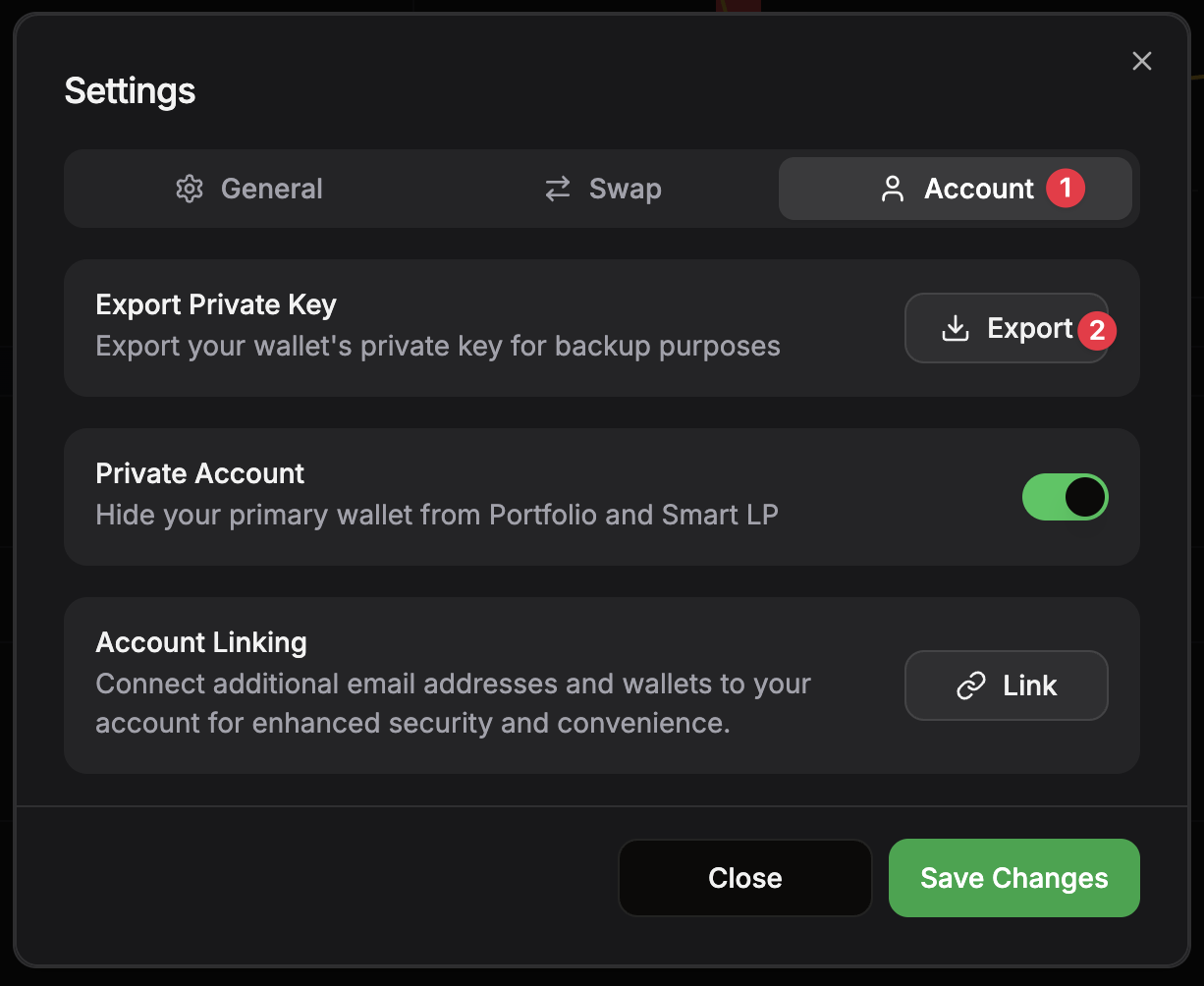Export Private key