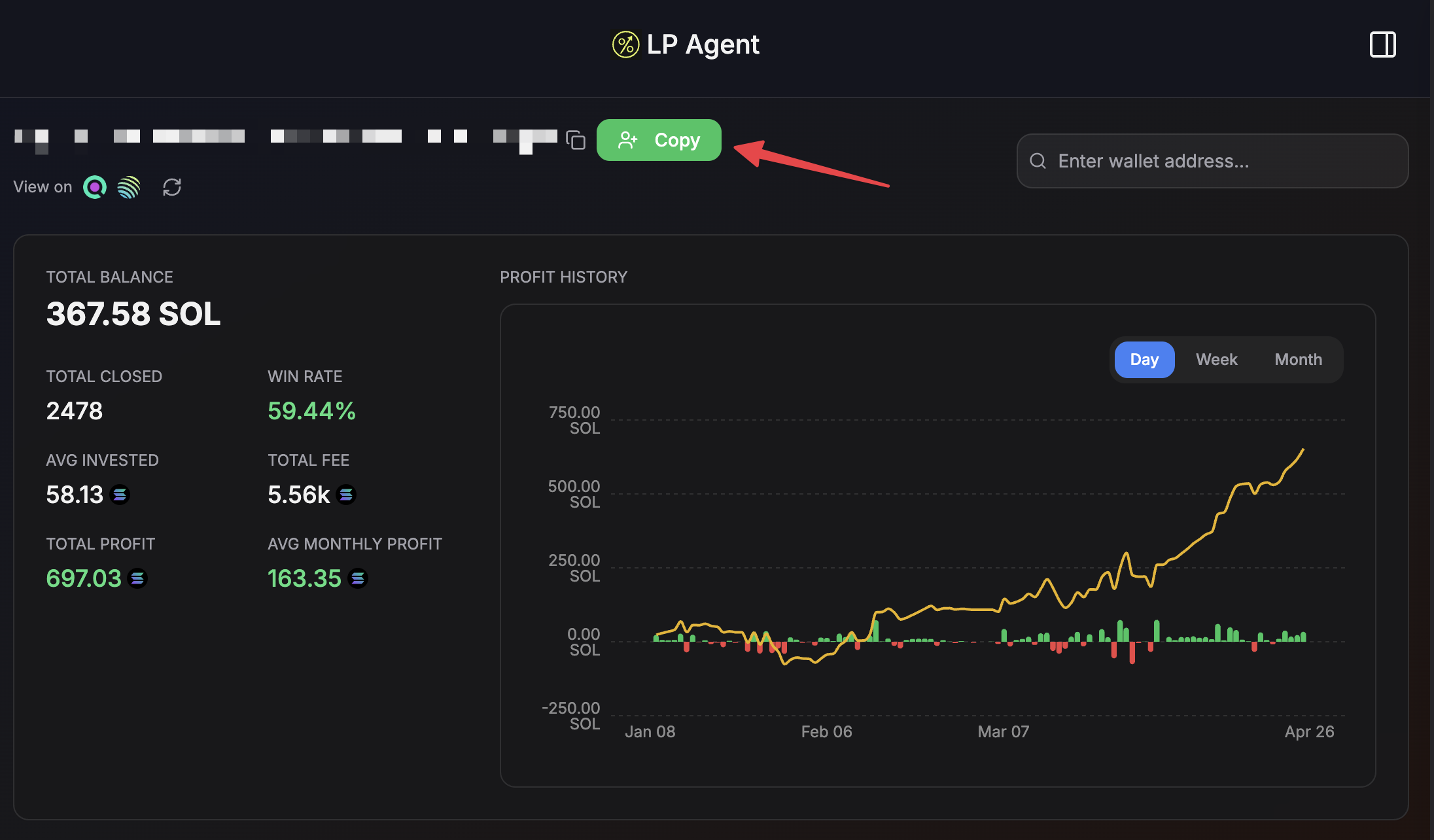 LP Agent Copy button
