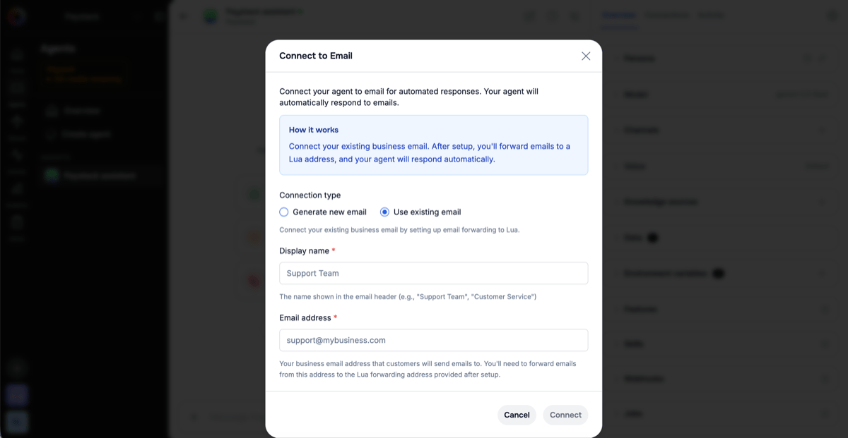 Use existing email