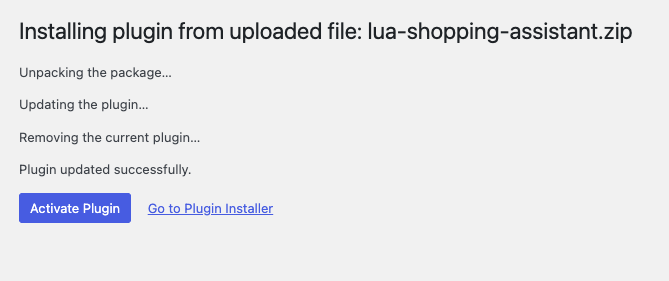 Plugin updated successfully