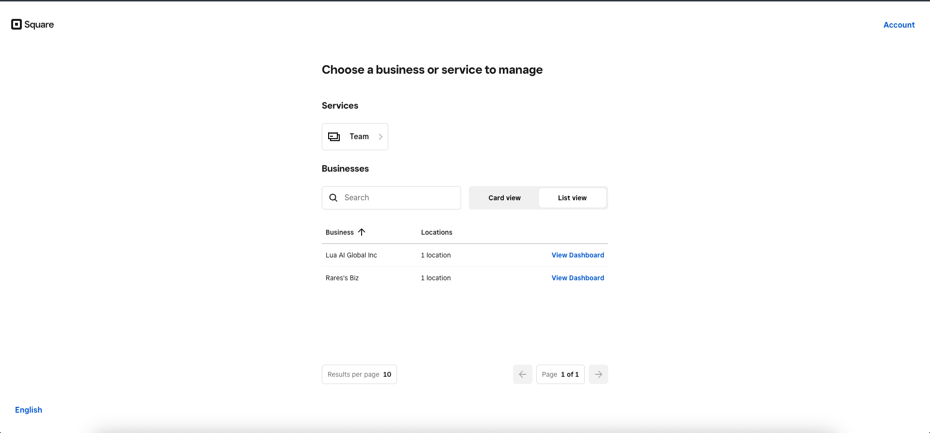 Select Square business