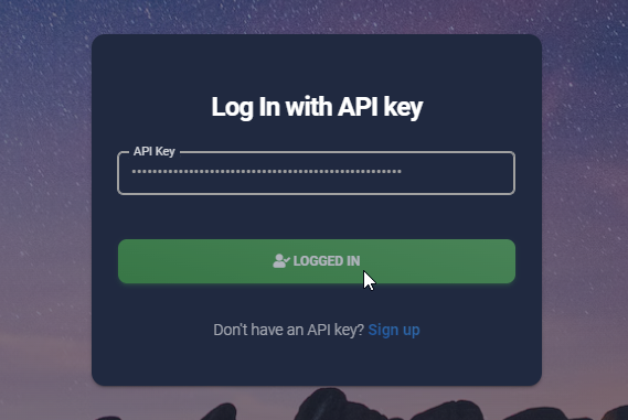 The screen you see after successfully logging in