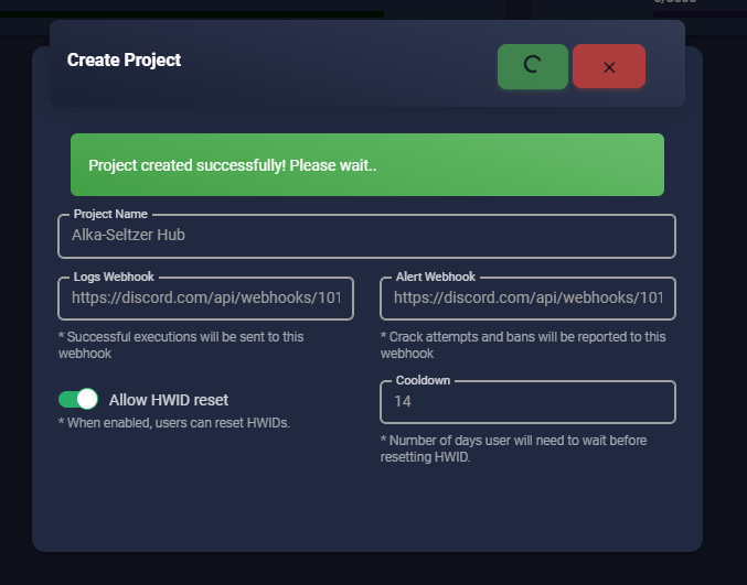 An image showing all of the project details filled in