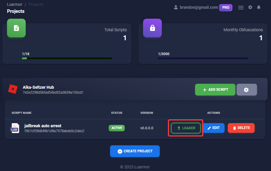 An image with the red box around the download 'Loader' button