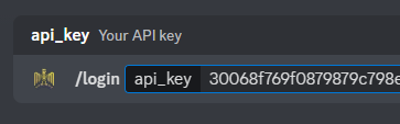 An image showing the login slash command