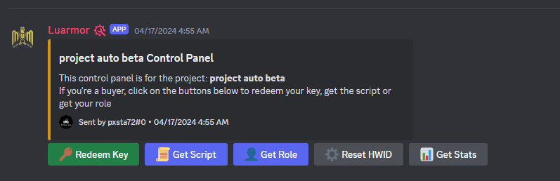 An image showing the panel in Discord