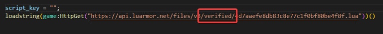 `/verified/` inside the URL for the loadstring