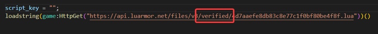 `/verified/` inside the URL for the loadstring
