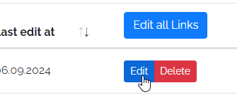 Edit button for a link on the Linkvertise dashboard