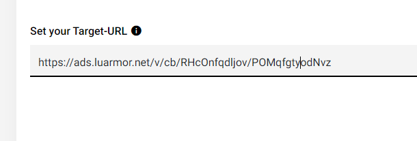 Linkvertise Target-URL field set to the Luarmor callback URL